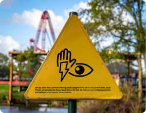 Waarschuwingsicoon lichtflitsen en patronen Attractiepark