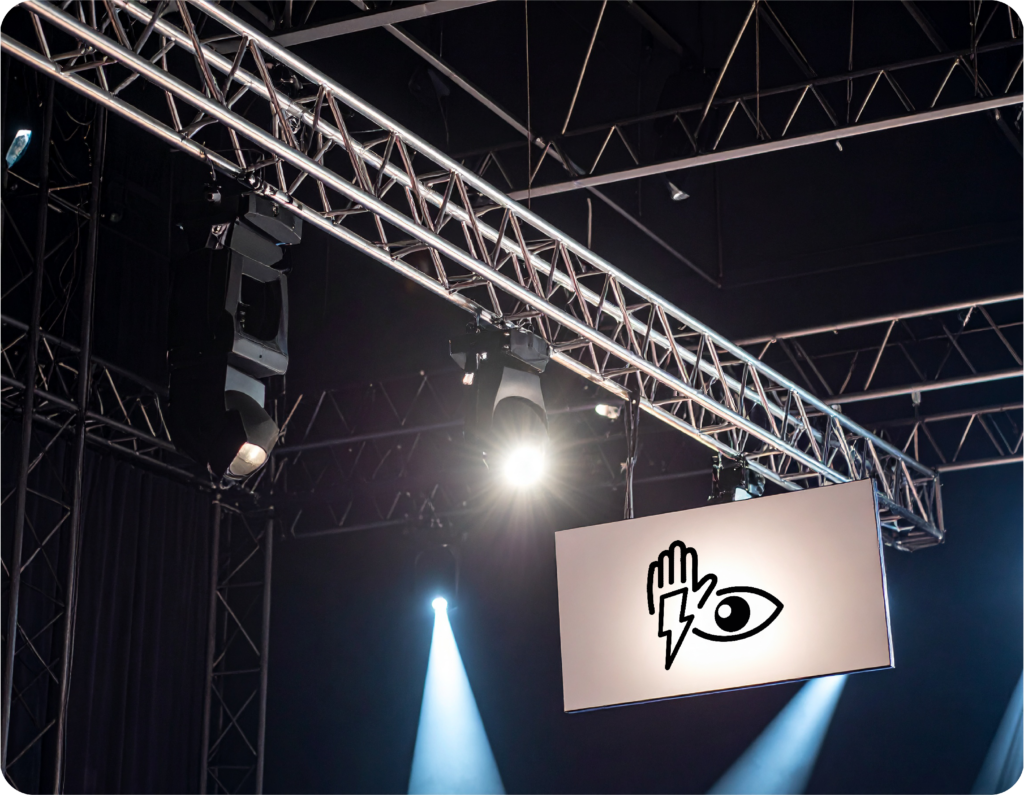 Waarschuwingsicoon lichtflitsen en patronen Concert