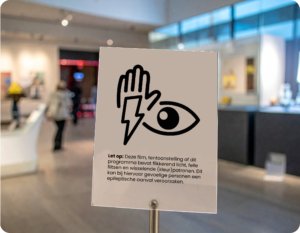 Waarschuwingsicoon lichtflitsen en patronen Museum